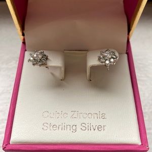 Rachel Zoe Cubic Zirconia Flower Shaped Earrings